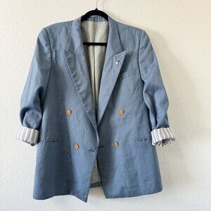 Vintage Morzotto Serie Oro Light Blue Double Breasted Blazer